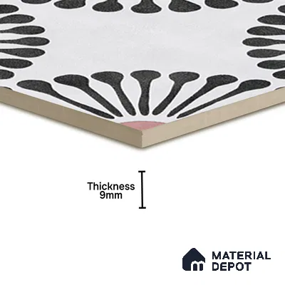 Floral Wall Tile TL 07245 Plana 4002 Granula 1 ft x 1 ft Ceramic Matte Finish - 9 mm  | 2 mm Spacer is Mandatory | Please Expect a Slight Variation of Pattern (Sample)